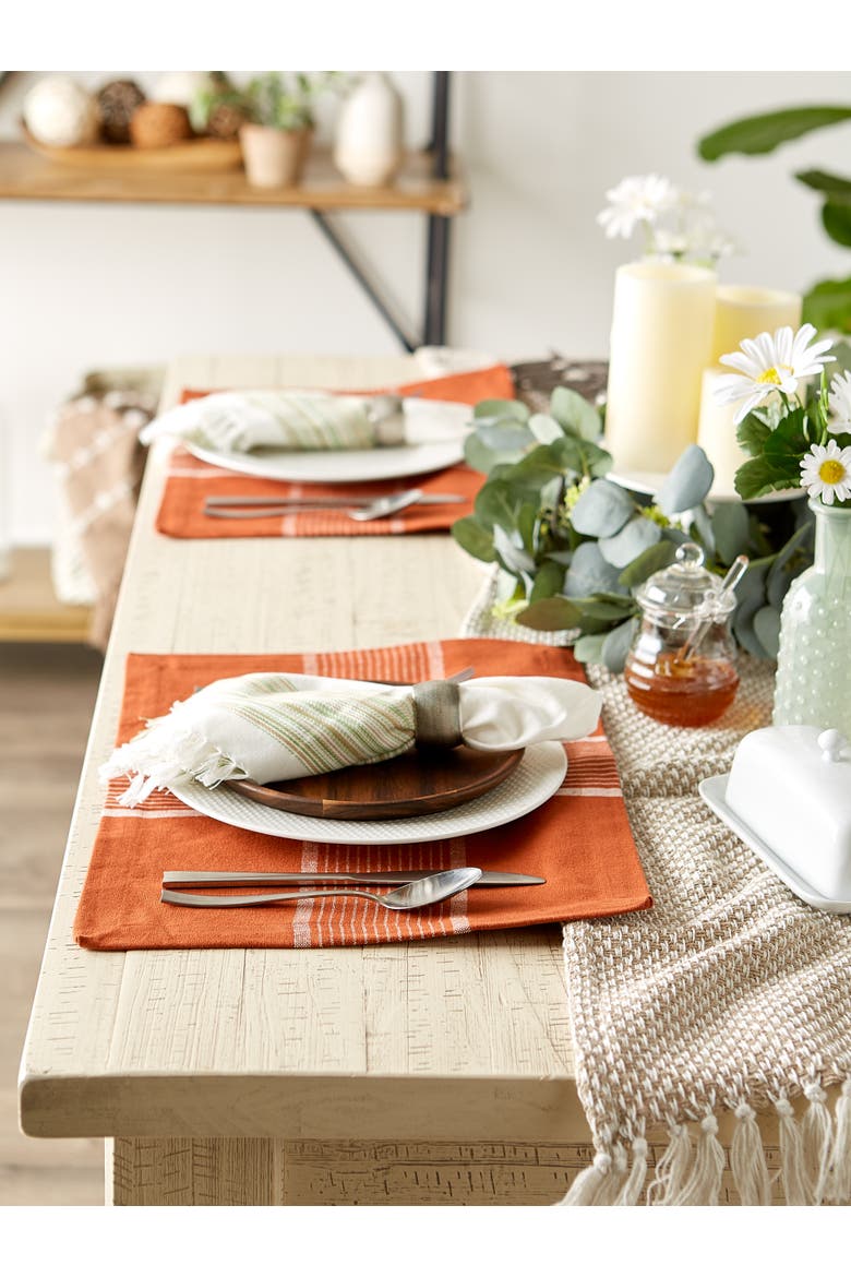 Fiesta Check Placemat Set/6, Alternate, color, Rust
