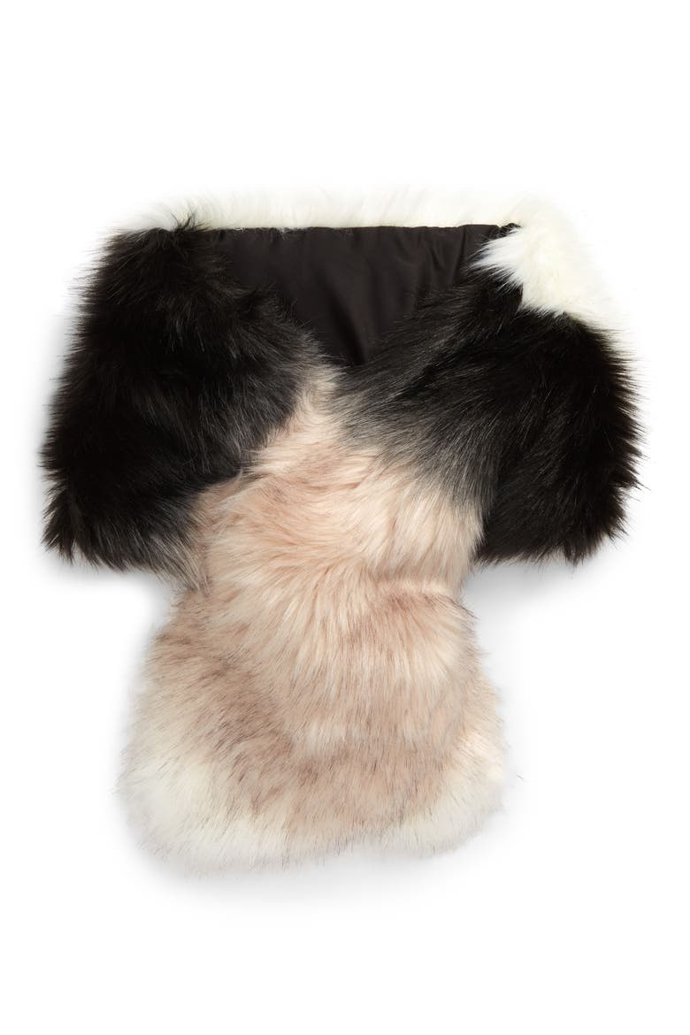 Faux Fur Scarf, Alternate, color, IVORY COMBO