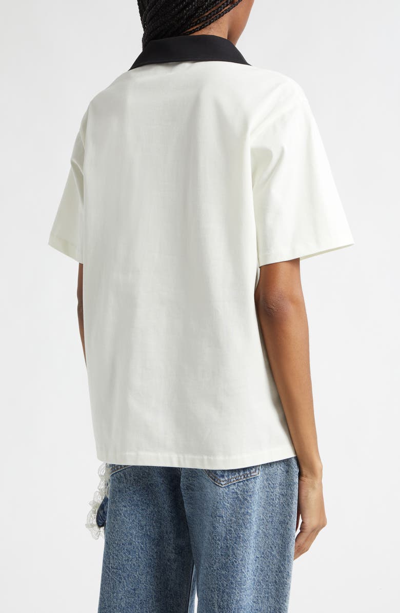 Tanner Fletcher Gender Inclusive Frank Contrast Collar Polo, Alternate, color, Ivory