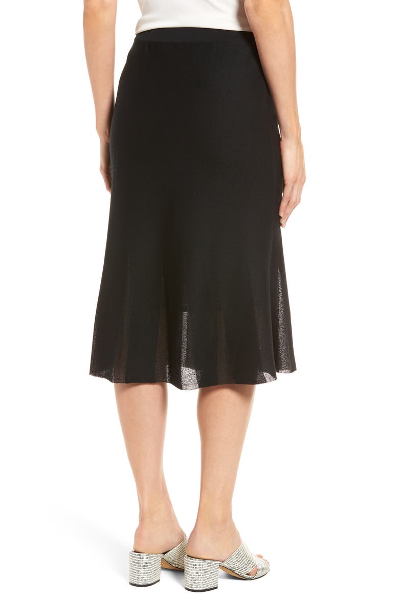 Knit Flared Skirt, Alternate, color, BLACK