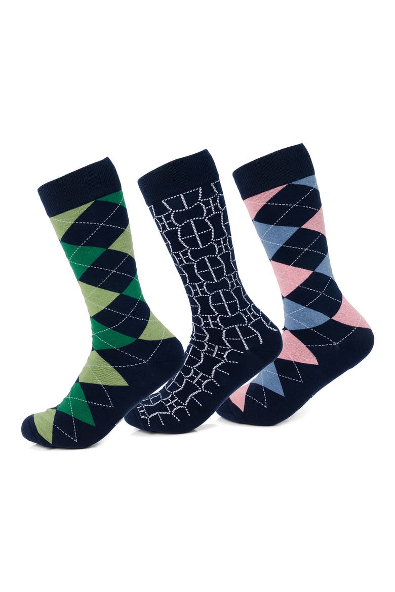 Hidden Message Assorted 3-Pack Socks, Main, color, BLACK MULTI
