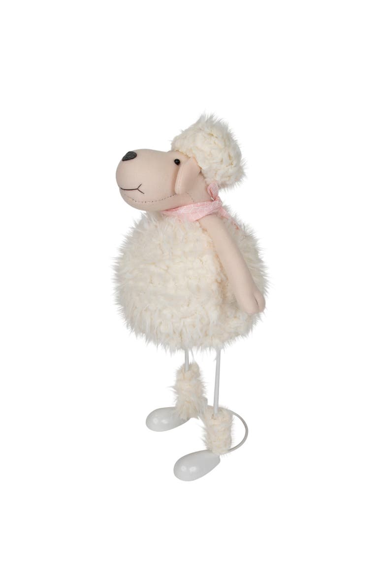 Northlight Spring Loaded Lamb with Bandanna Easter Figure - 16", Alternate, color, White