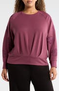 T Tahari Rose Embroidered Scuba Top