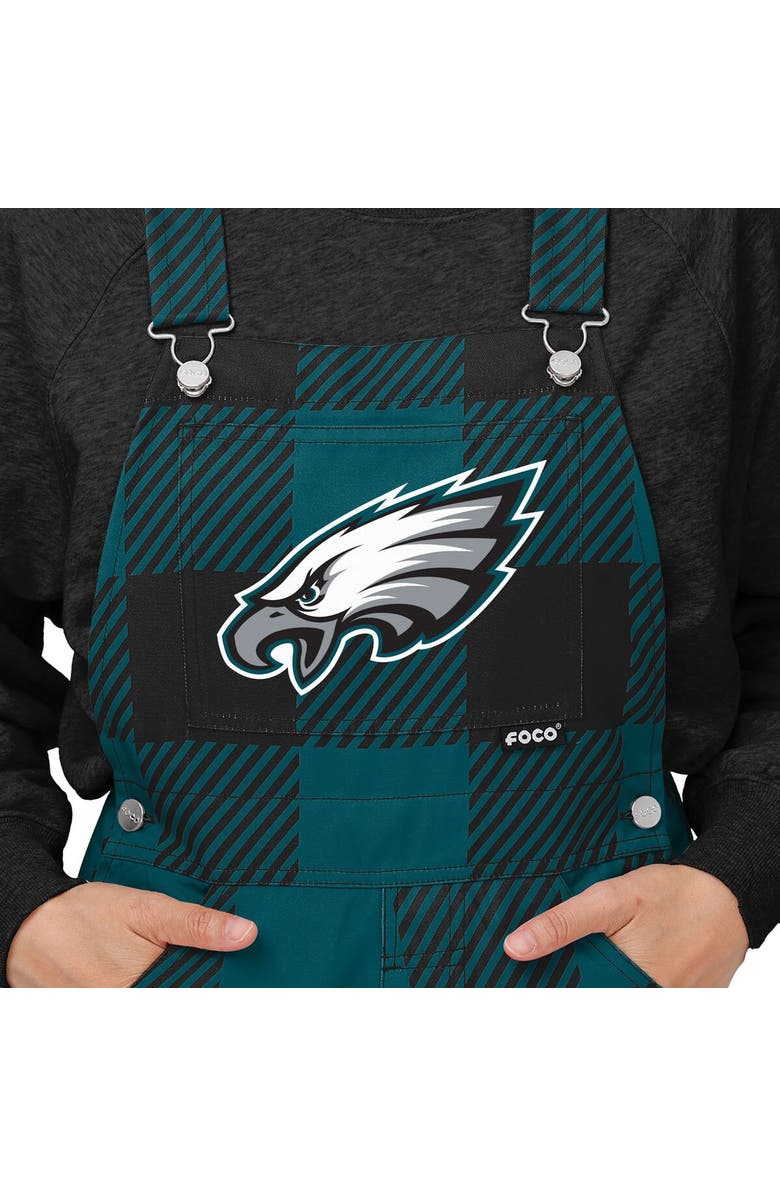 FOCO Women's FOCO Green Philadelphia Eagles Big Logo Plaid Overalls, Alternate, color,