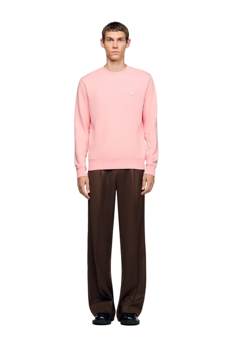 Heart patch crewneck, Alternate, color, Baby pink