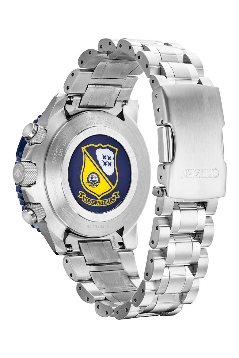 Promaster Air Skyhawk A-T Chronograph Bracelet Watch, 46mm, Alternate, color, SILVER-TONE