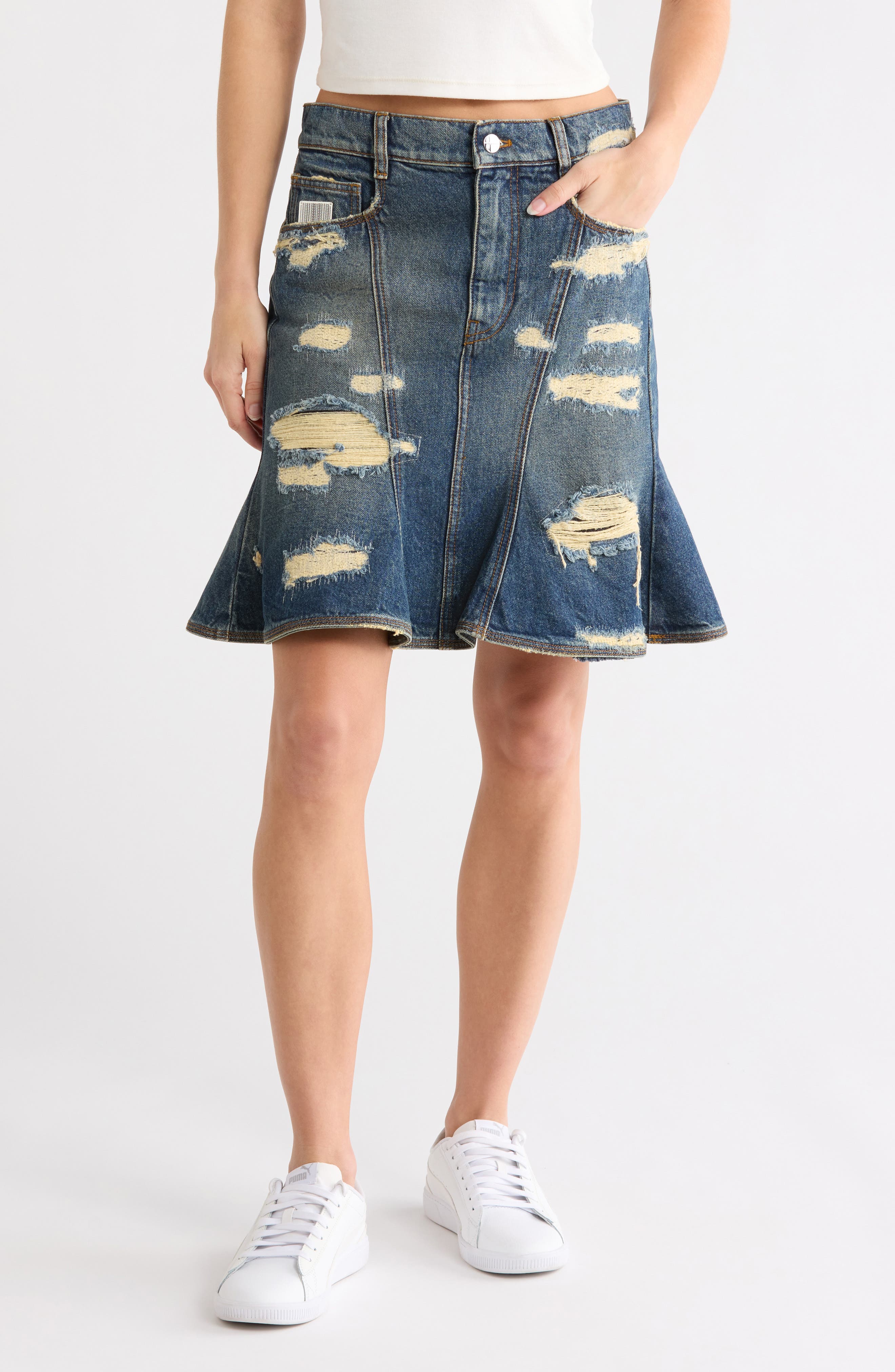 Rip & Repair Denim Miniskirt