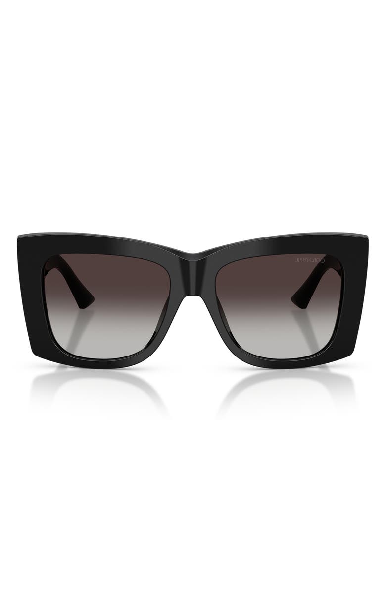 Jimmy Choo 54mm Gradient Square Sunglasses, Main, color, Black / Grey Gradient