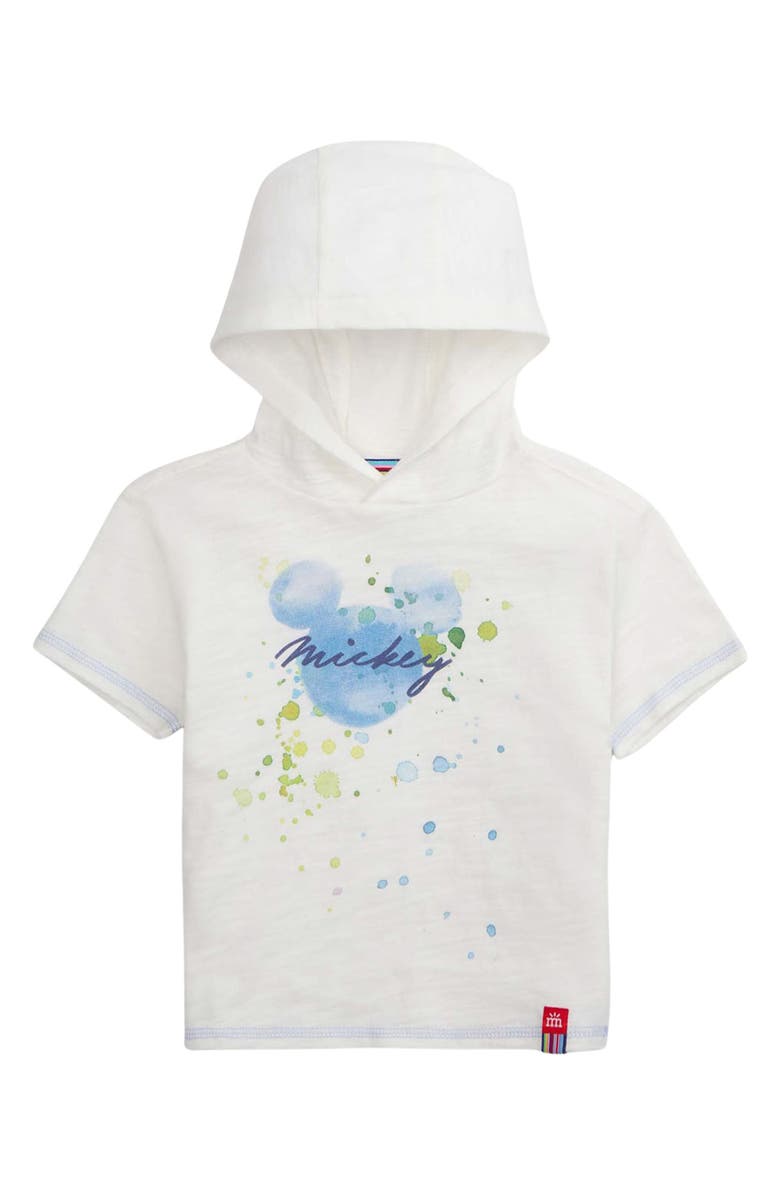 Magnetic Me x Disney<sup>®</sup> Kids' Mickey Mouse Hooded Graphic T-Shirt, Main, color, Egret