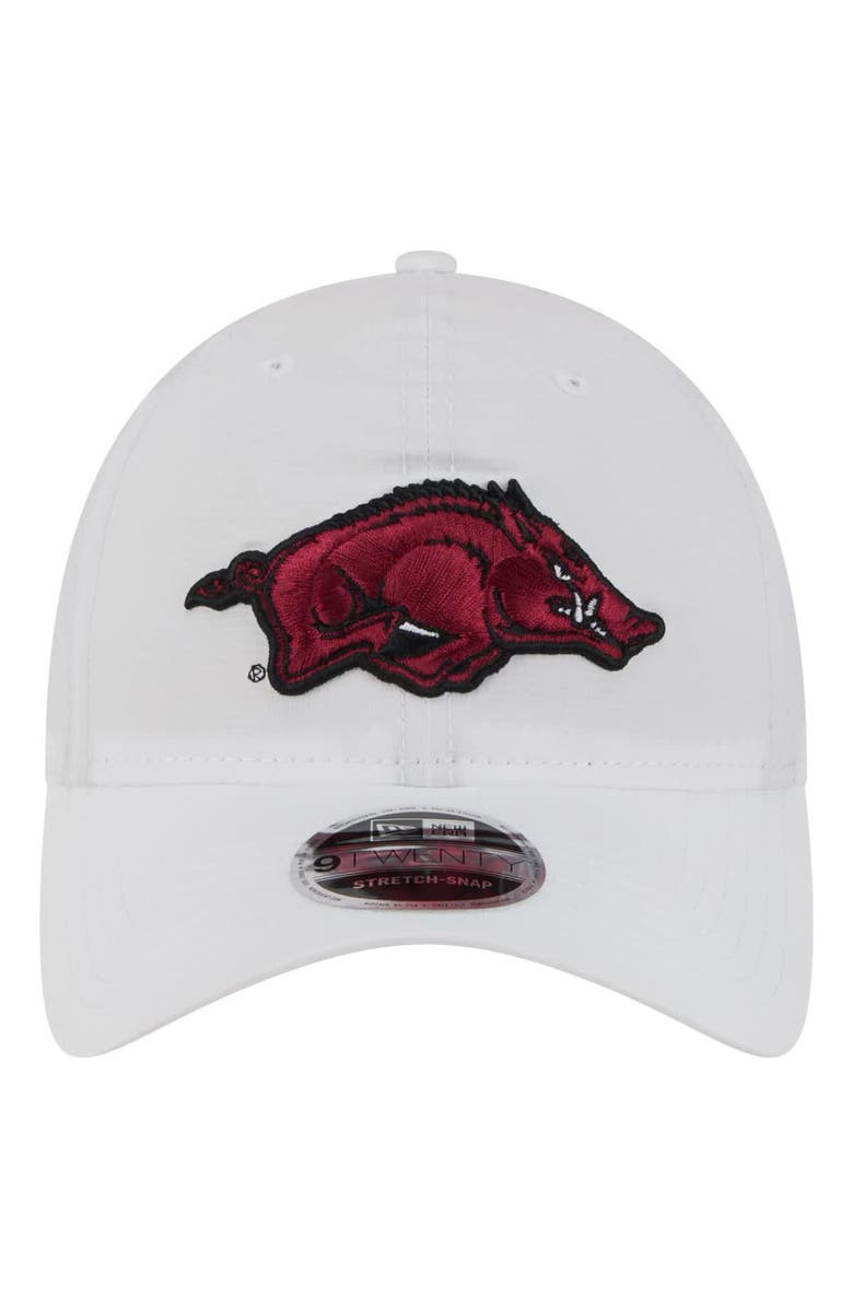 New Era Men's New Era White Arkansas Razorbacks Active Ripstop 9TWENTY Adjustable Hat, Alternate, color,
