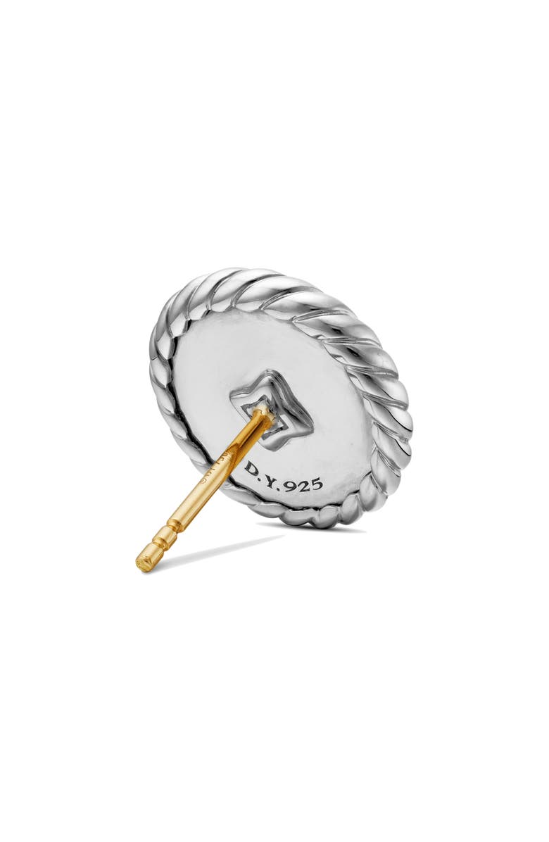 David Yurman Elements<sup>®</sup> Pavé Plate Diamond Button Stud Earrings, Alternate, color, Sterling Silver
