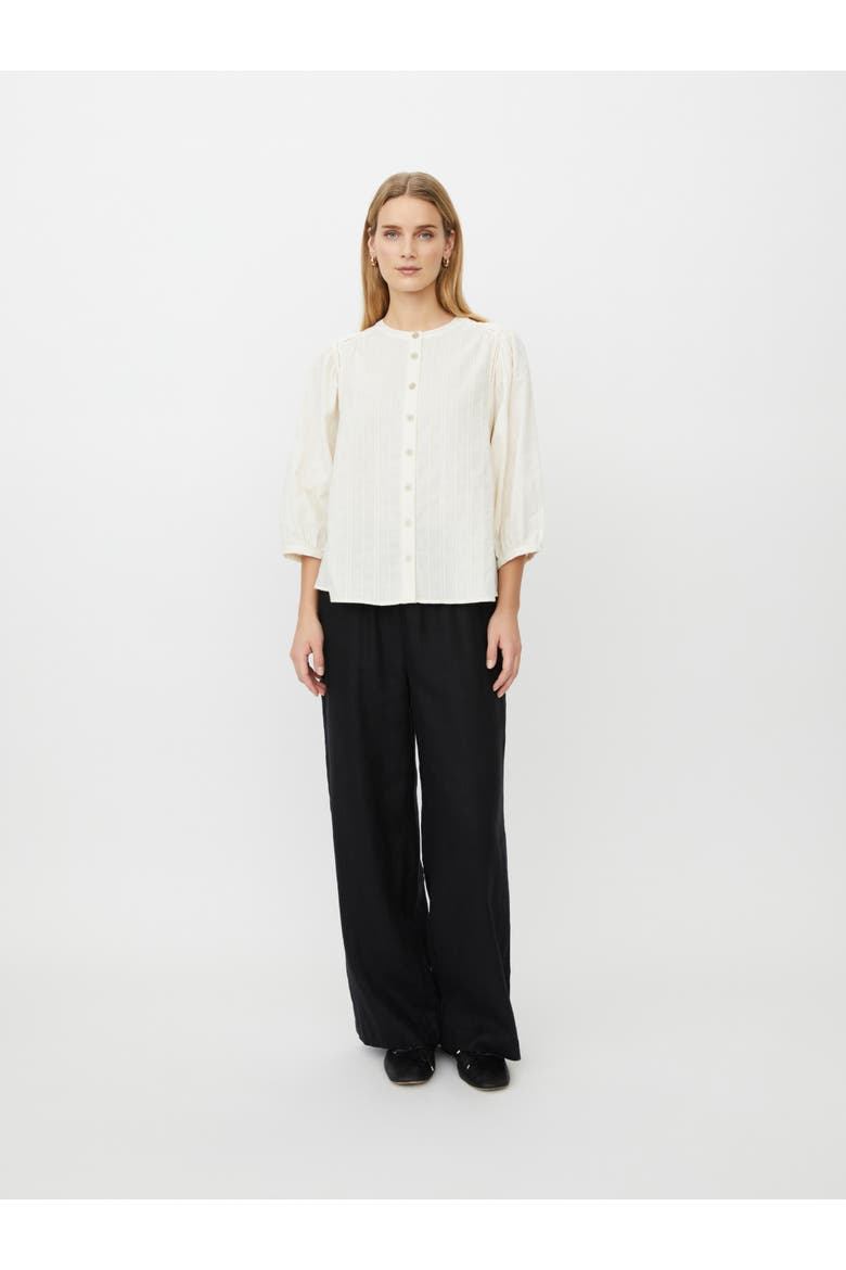 MaIthara Pintuck Detail 3/4 Sleeve Shirt, Alternate, color, Whitecap