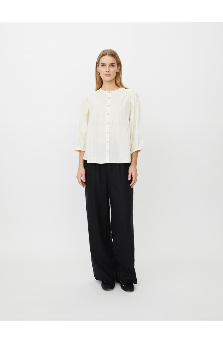 Masai Copenhagen MaIthara Pintuck Detail 3/4 Sleeve Shirt, Alternate, color, Whitecap