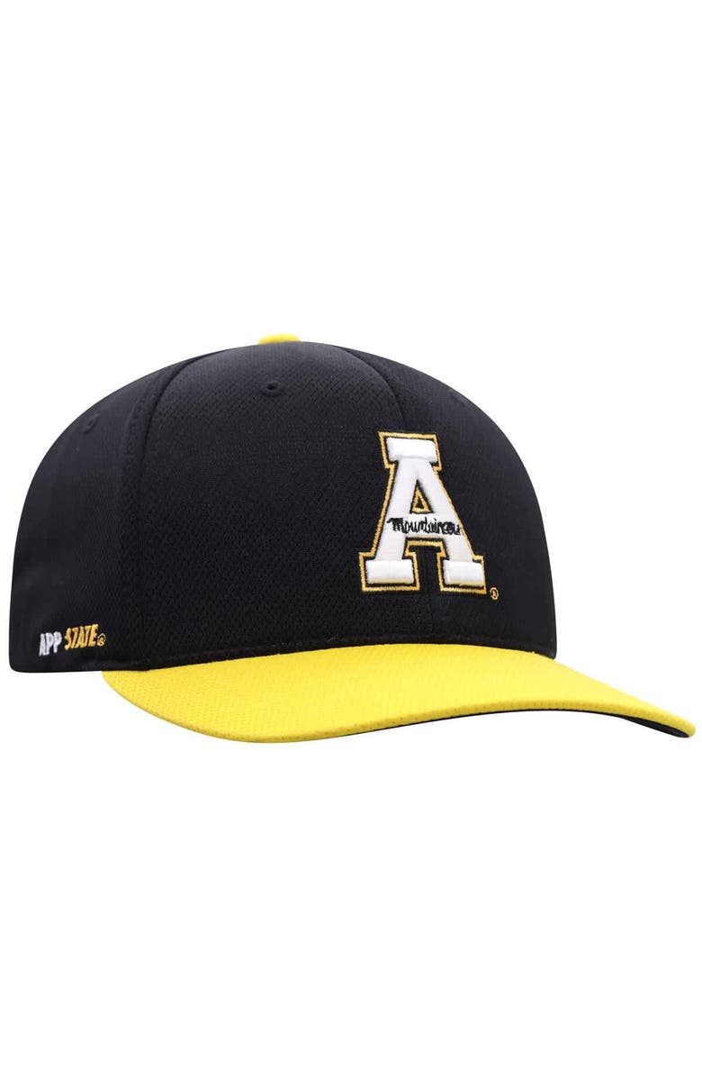 TOP OF THE WORLD Men's Top of the World Black Appalachian State Mountaineers Reflex Two-Tone Flex Hat, Alternate, color, Black