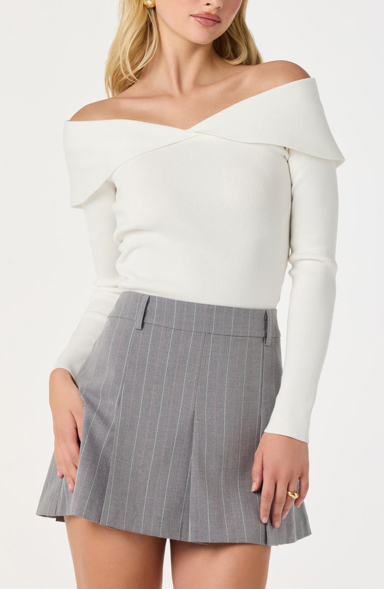 ASTR the Label Off the Shoulder Sweater, Main, color, Off White
