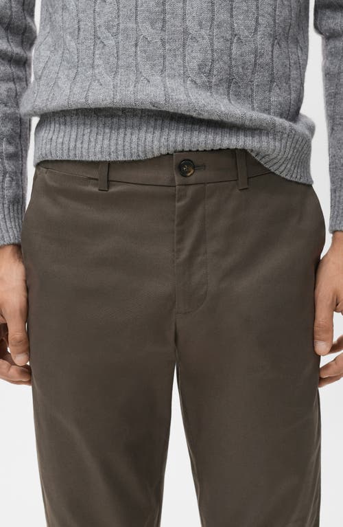 Mango Dublino Slim Fit Flat Front Stretch Stretch Chinos In Gray
