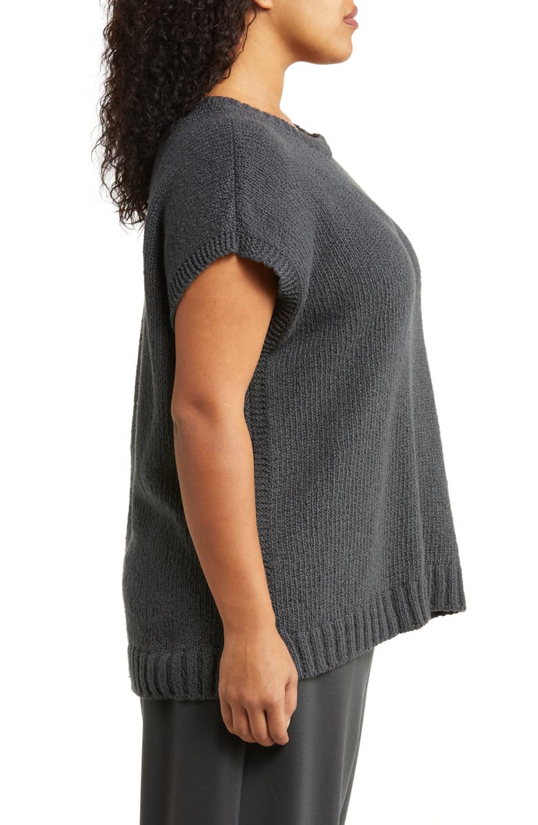 Eileen Fisher Crewneck Short Sleeve Organic Cotton Sweater, Alternate, color, 