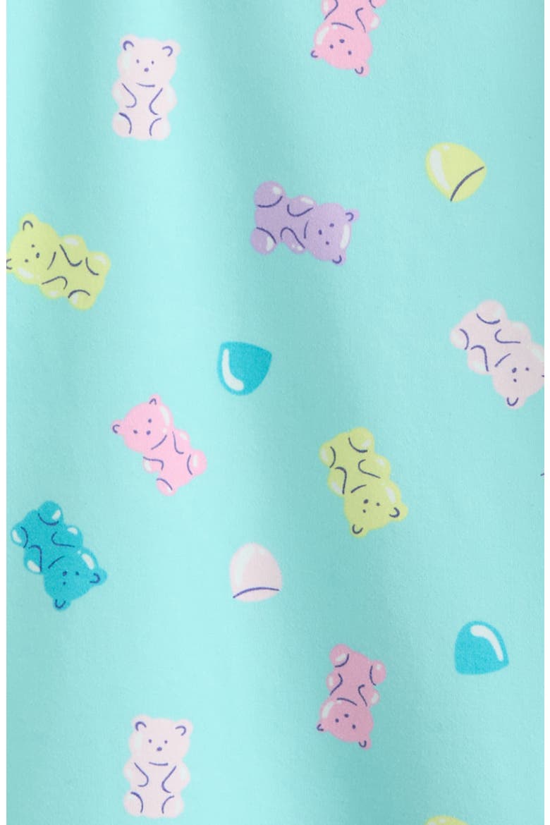 Kids' Fitted Pajamas, Alternate, color, TEAL CANDY TOSS