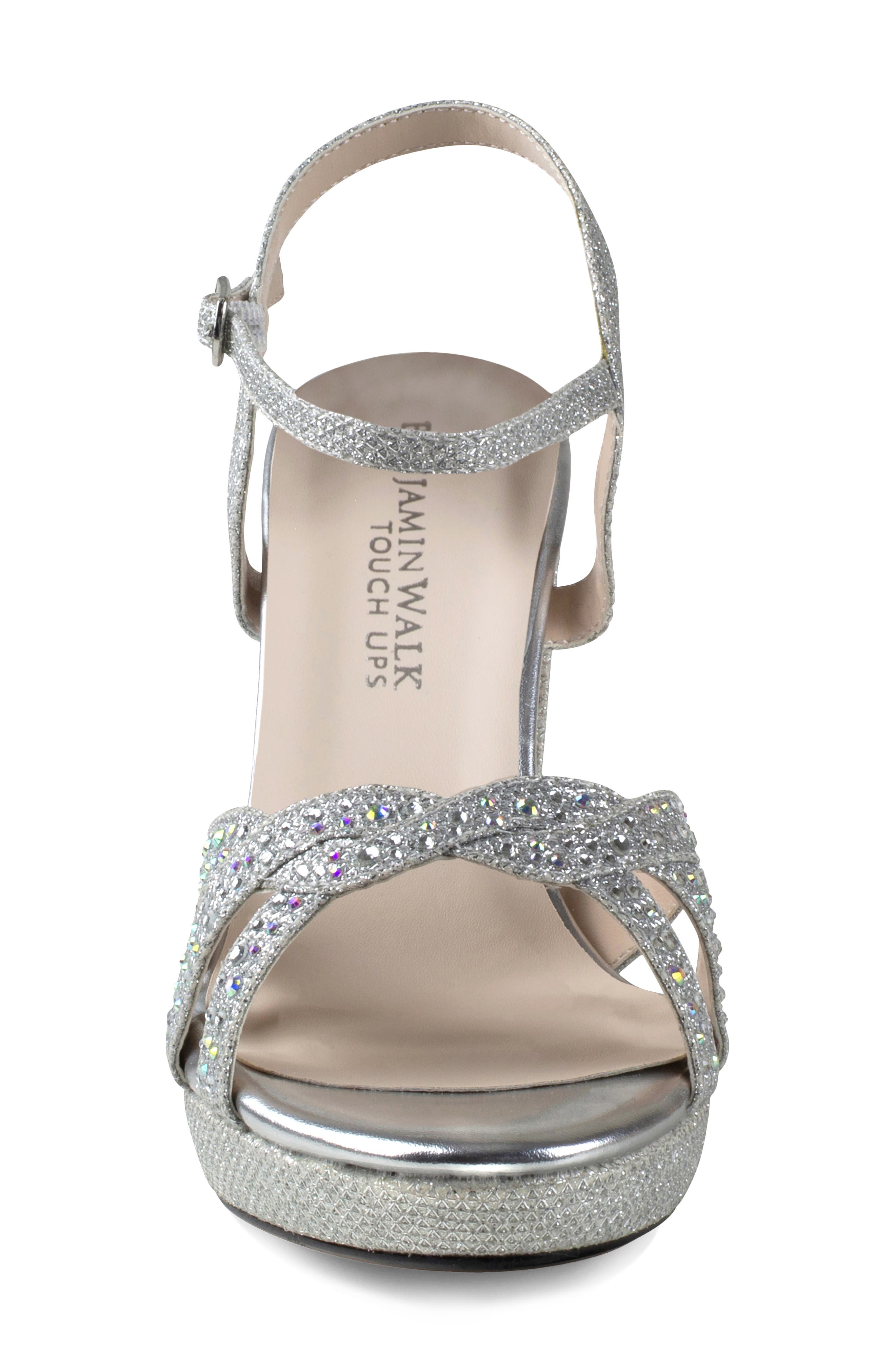 Touch Ups Ava Ankle Strap Sandal, Alternate, color, Silver
