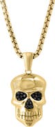 EFFY Black Spinel Skull Pendant Necklace