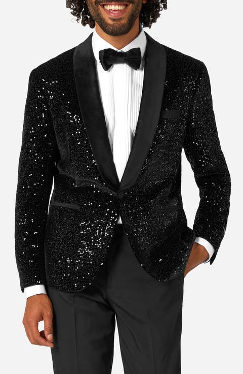 Black Sequin Dinner Jacket (Regular & Big)