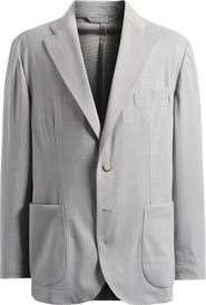 Eton Lana Tailored Fit Hopsack Tech Soft Wool Blend Blazer