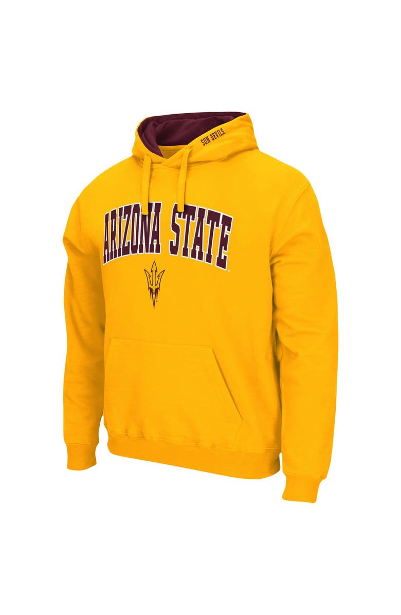 COLOSSEUM Men's Colosseum Gold Arizona State Sun Devils Arch & Logo 3.0 Pullover Hoodie, Alternate, color, Gold