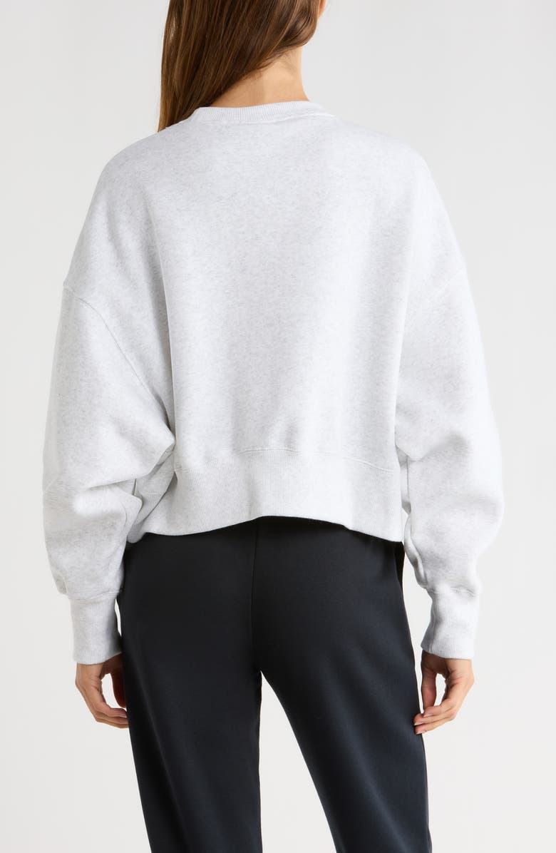 Nike Phoenix Fleece Crewneck Sweatshirt, Alternate, color, Birch Heather/ Black