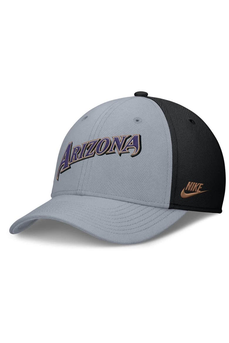Men's Nike Gray/Black Arizona Diamondbacks Rise Swoosh Performance Flex Hat, Alternate, color, Gray