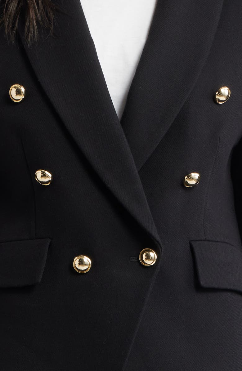 Caslon<sup>®</sup> Double Breasted Twill Blazer, Alternate, color, Black
