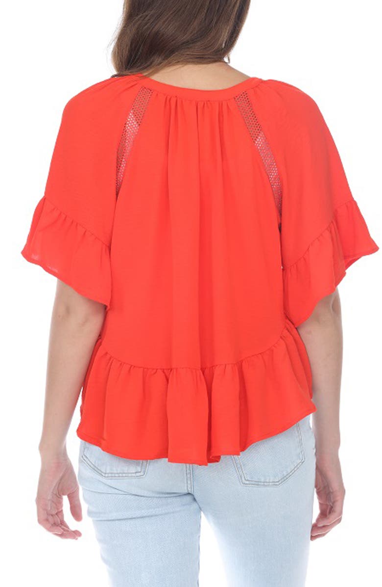 RAIN AND ROSE Eyelet Peplum Top, Alternate, color, Orange