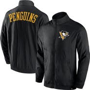 FANATICS Men's Fanatics Branded Black Pittsburgh Penguins Step Up Crinkle Raglan Full-Zip Windbreaker Jacket