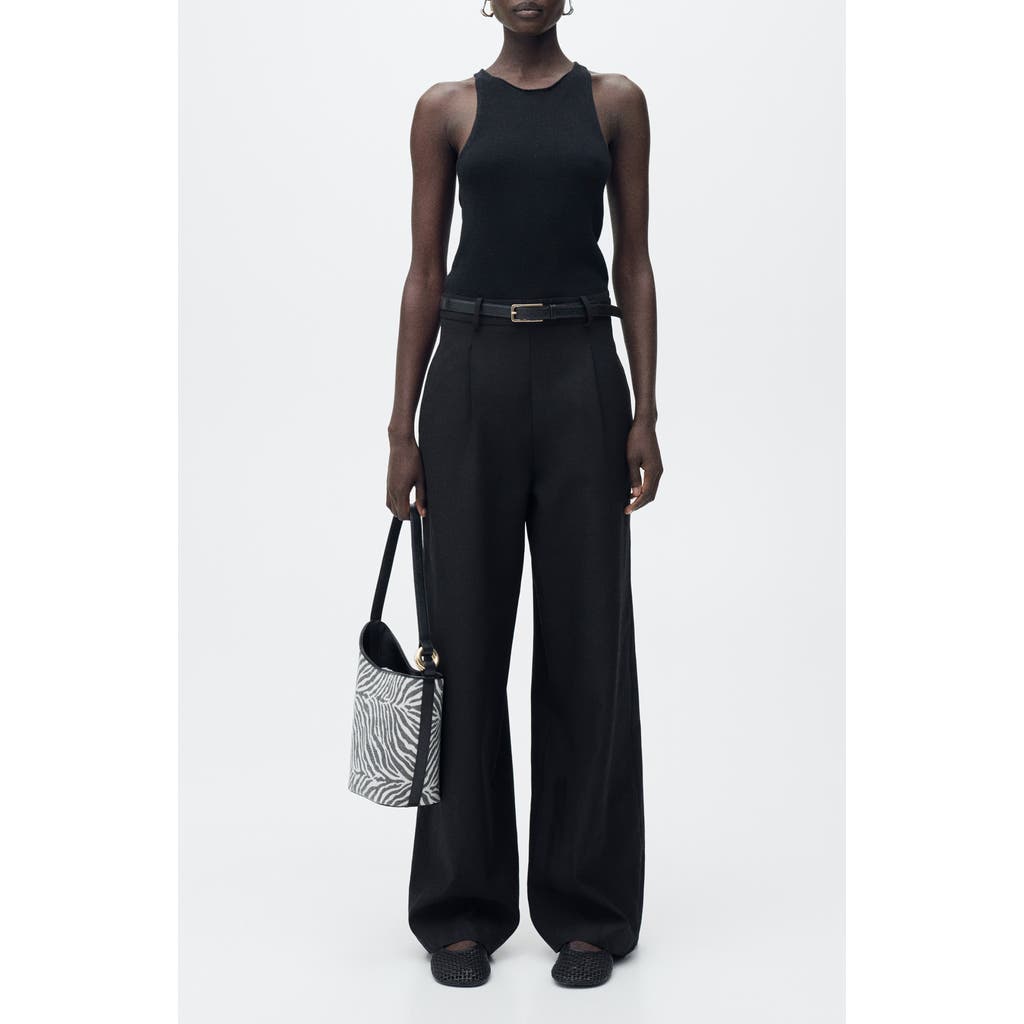 Mango Belted Sleeveless Jumpsuit