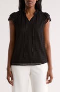 T Tahari Tie Neck Lace Top