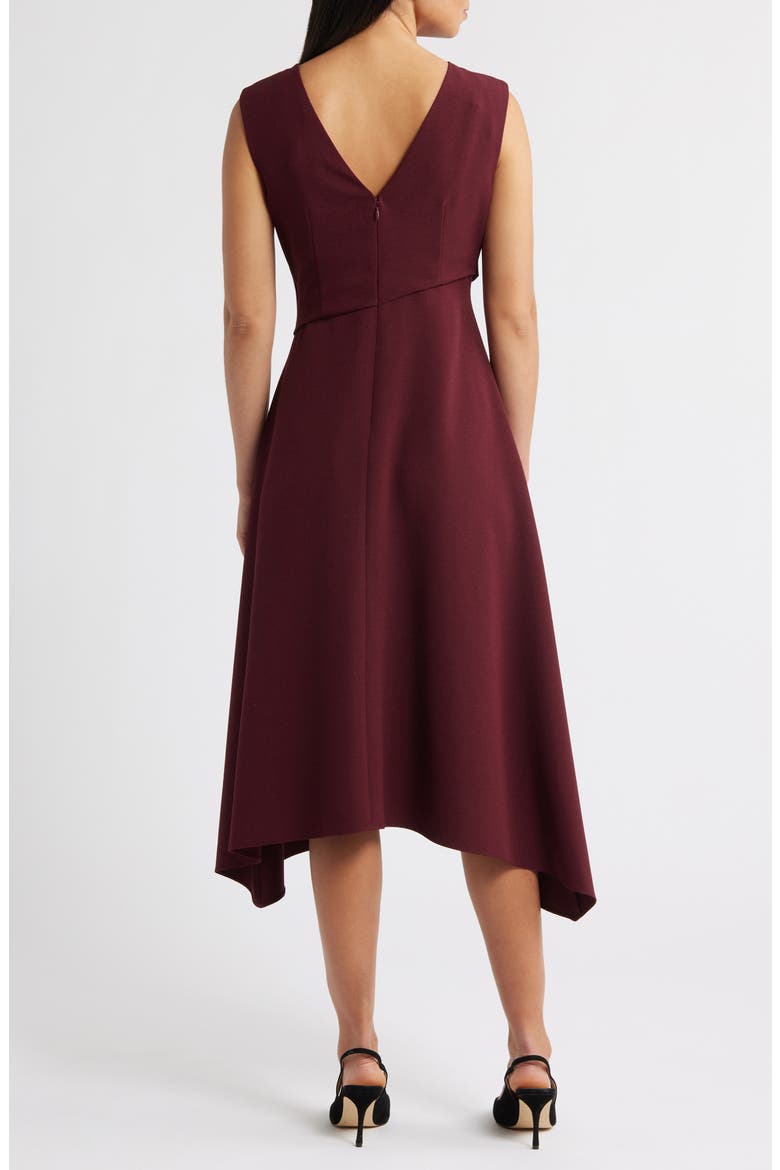 Ruched Asymmetric Laguna Crepe Dress, Alternate, color, AUBERGINE