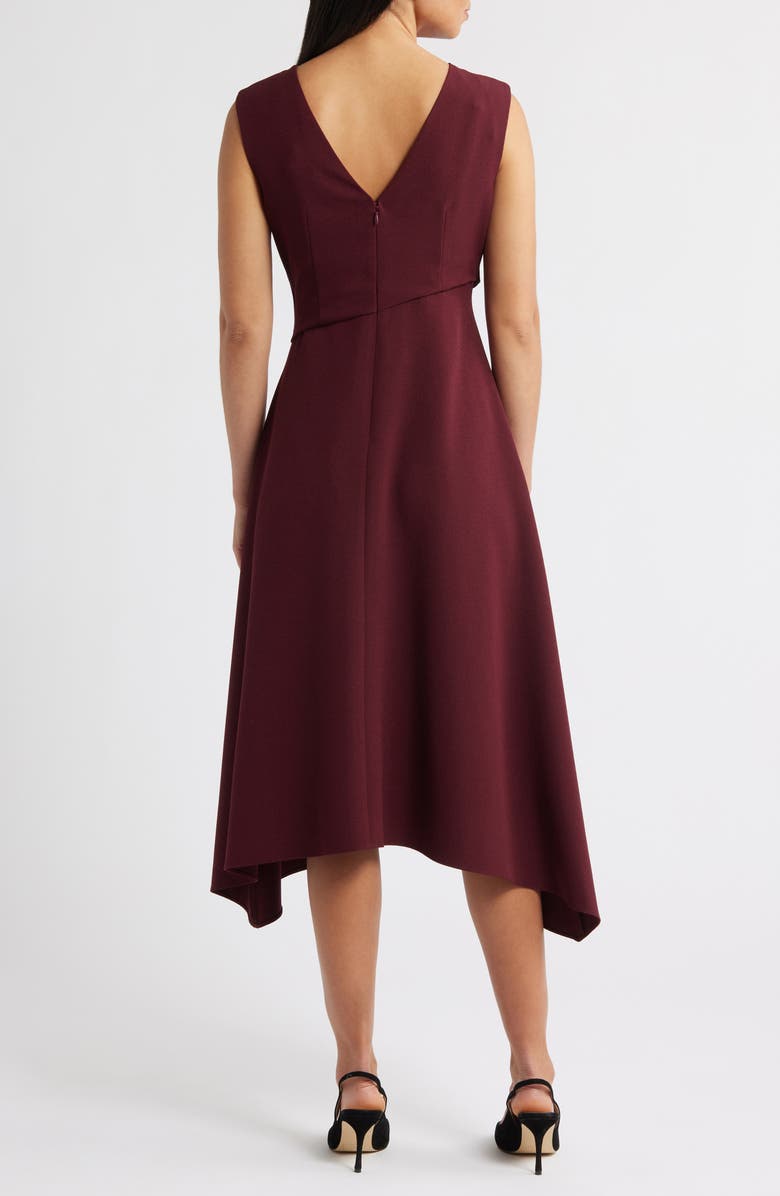 Vince Camuto Ruched Asymmetric Laguna Crepe Dress, Alternate, color, Aubergine