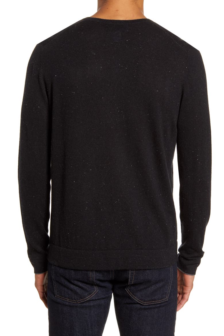 Cashmere V-Neck Sweater, Alternate, color, BLACK CAVIAR NEP