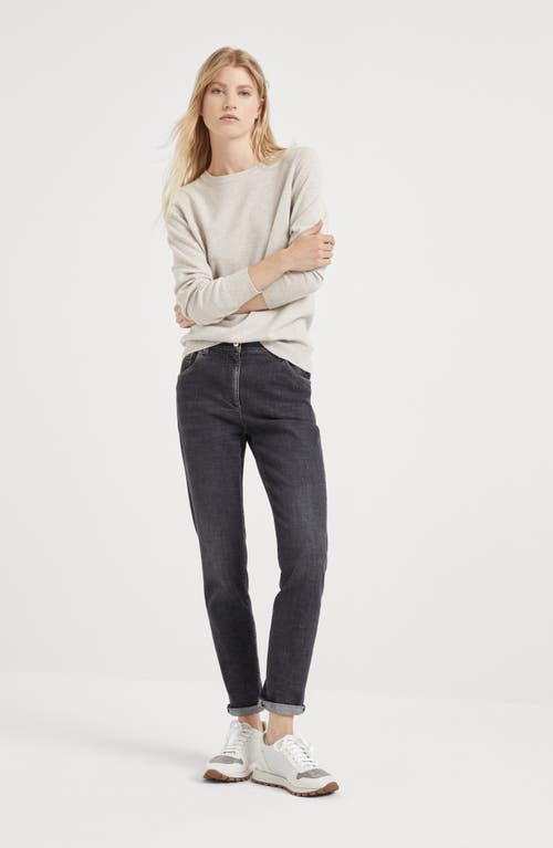 Brunello Cucinelli Patch Detail High-waisted Jeans In Black