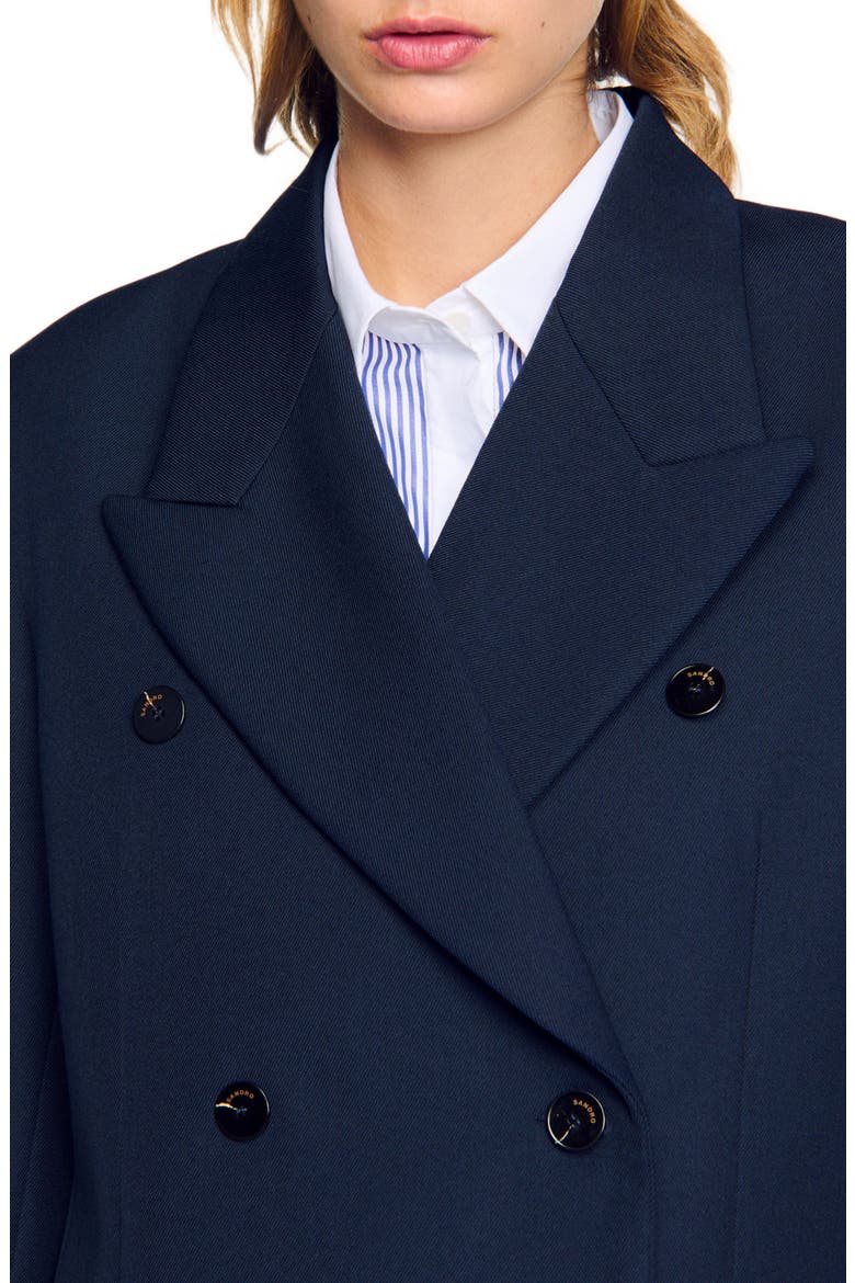 Wool blend suit jacket, Alternate, color, Navy blue