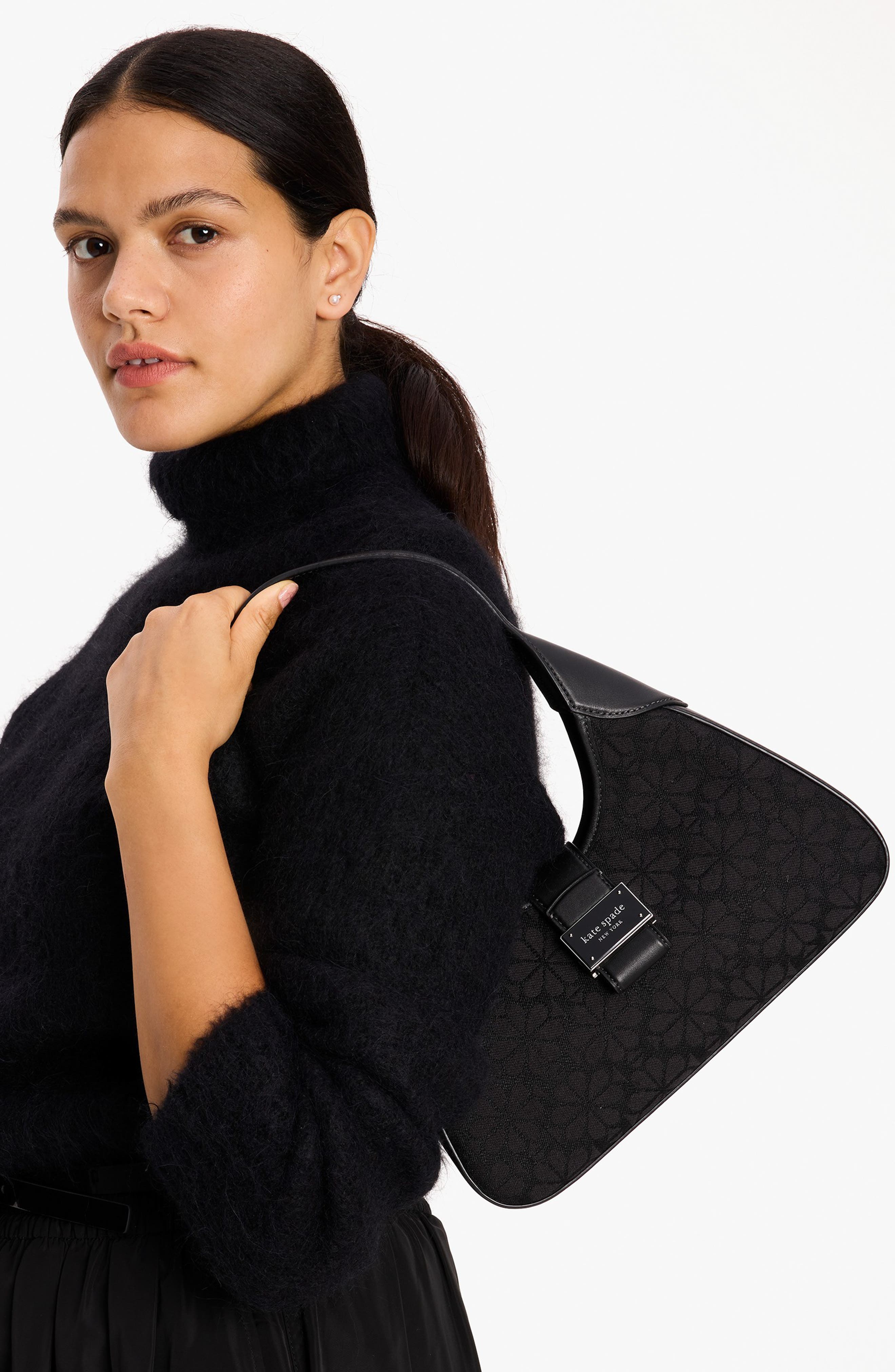 Kate Spade New York spade floral jacquard shoulder bag, Alternate, color, 