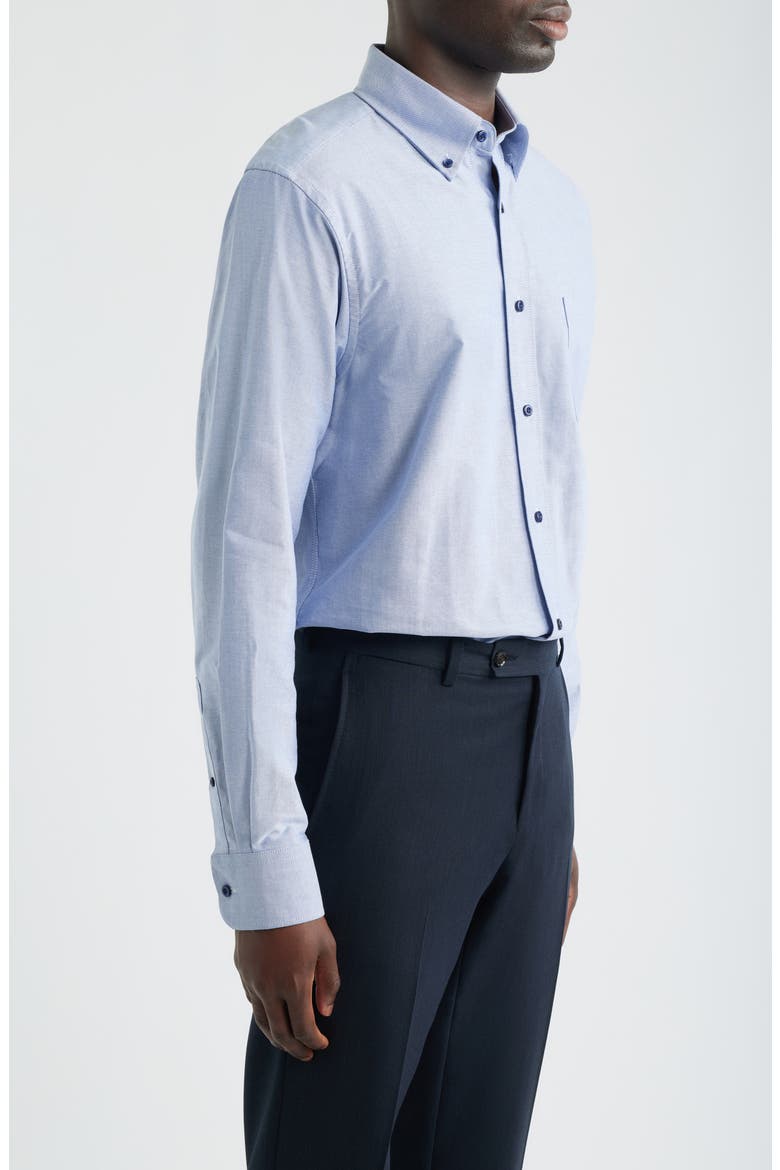 Regular Fit Solid Cotton Button-Down Oxford Shirt, Alternate, color, NAVY