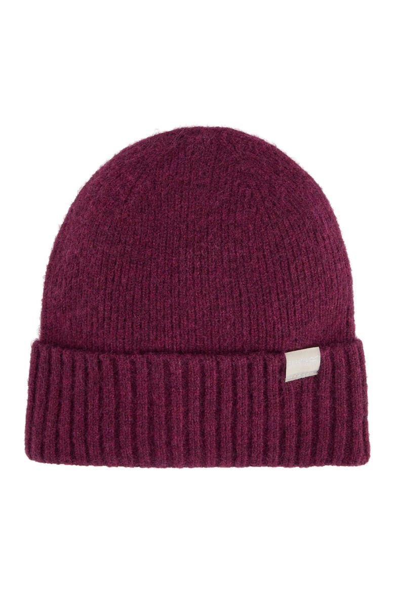 Basic Ribbed Beanie, Main, color, Dark Pimento