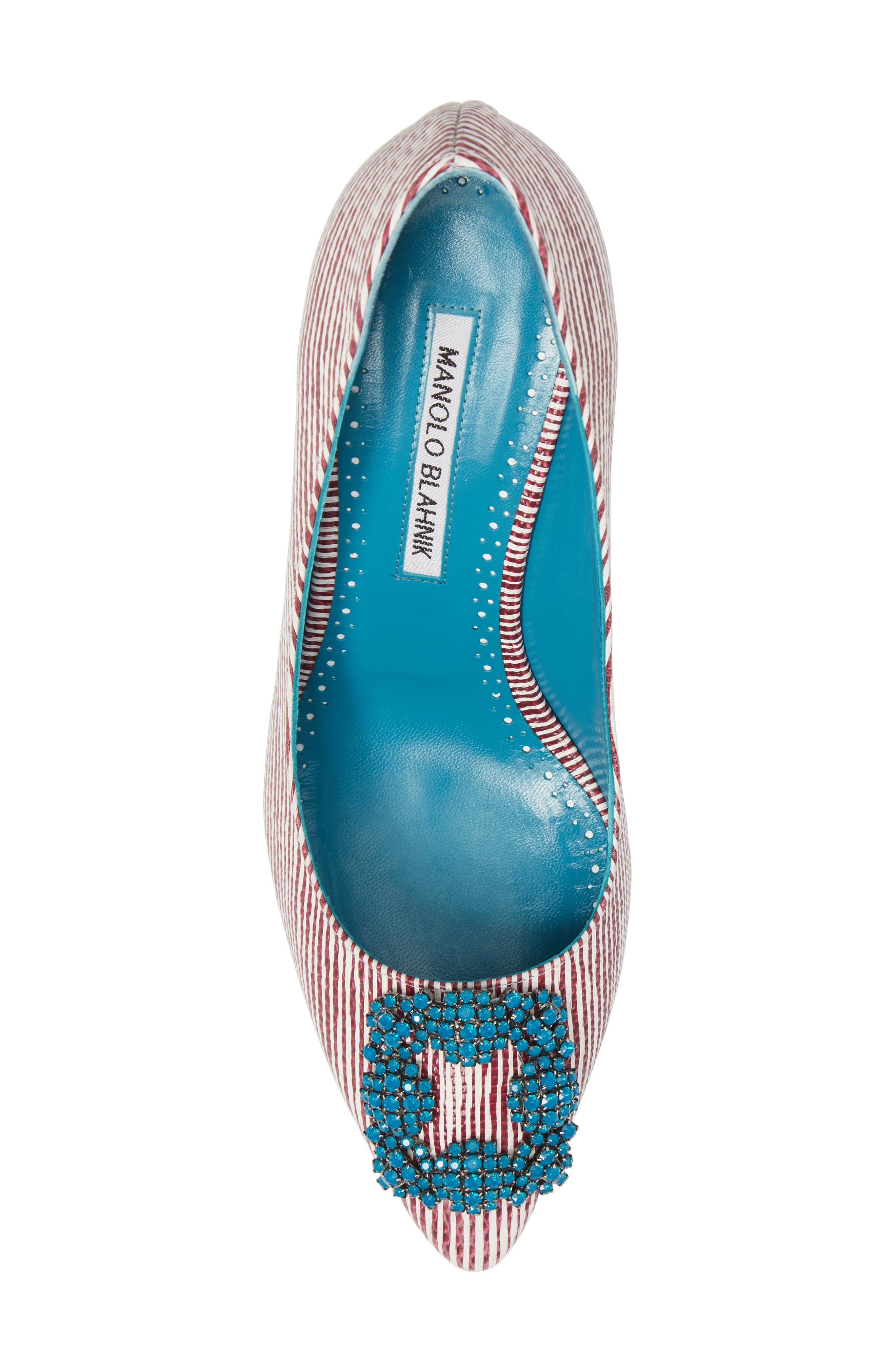 Manolo Blahnik Hangisi Jewel Buckle Pump, Alternate, color, 