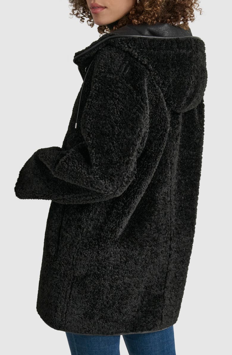 DKNY Faux Fur Toggle Hooded Jacket, Alternate, color, 
