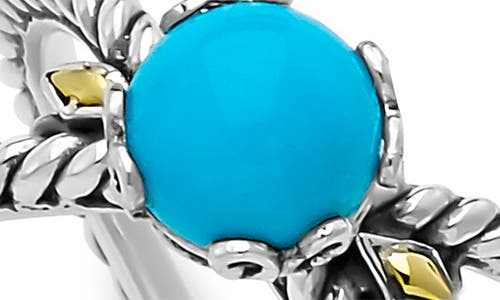 Samuel B. Sterling Silver & 18k Gold Semiprecious Stone Crossover Band Ring In Turquoise
