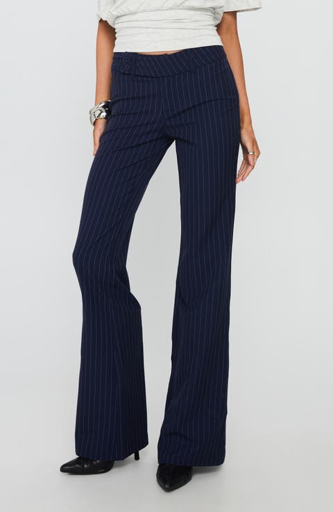 Kinkirk Pinstripe Low Rise Flare Pants