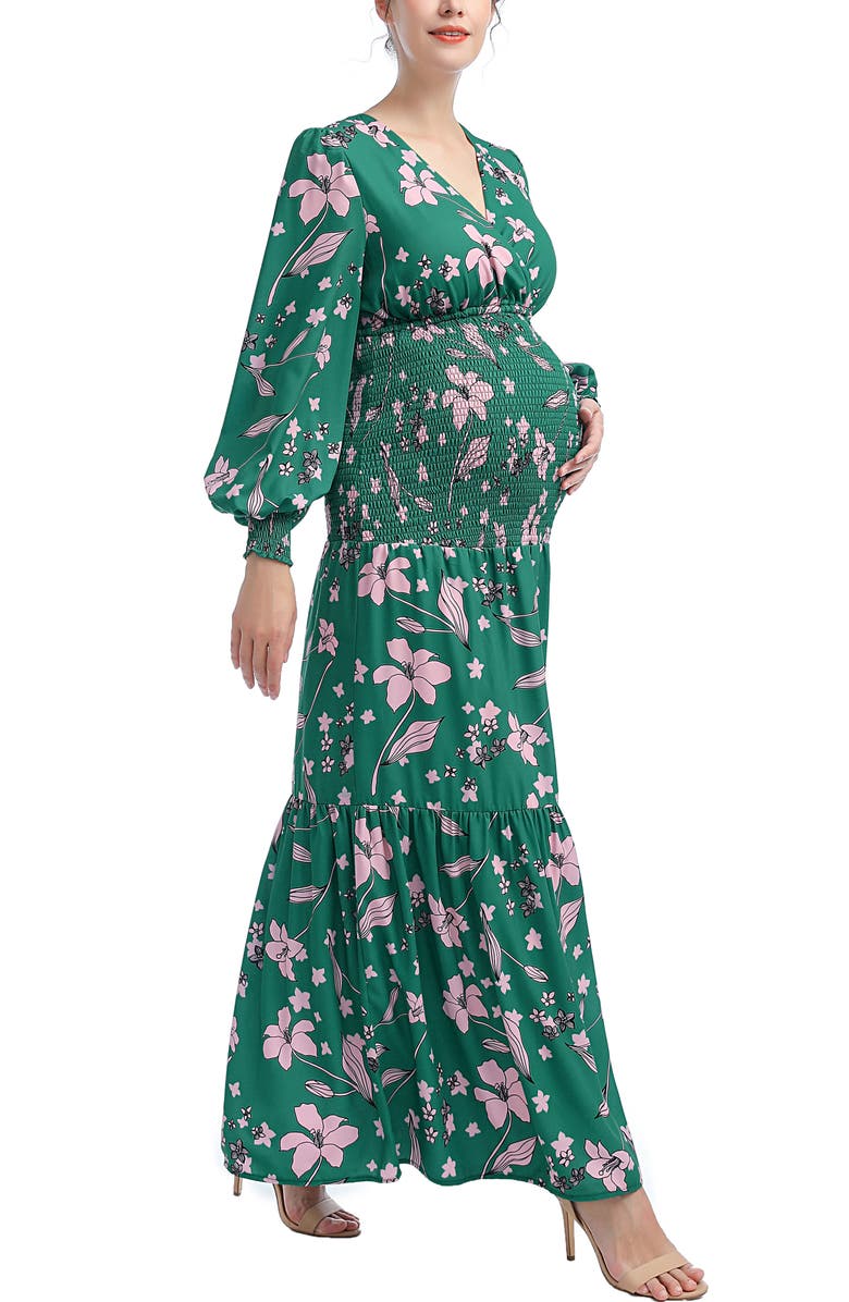 Kimi & Kai Caroline Maternity Maxi Dress, Alternate, color, Multicolored