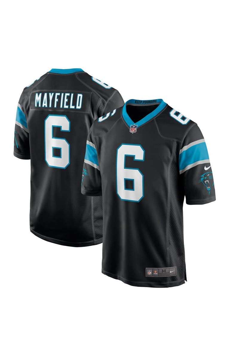 Nike Men's Nike Baker Mayfield Black Carolina Panthers Home Player Game Jersey, Main, color,