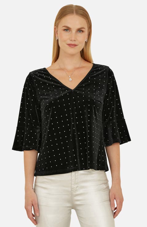Fluted Sleeve Relaxed Fit Top