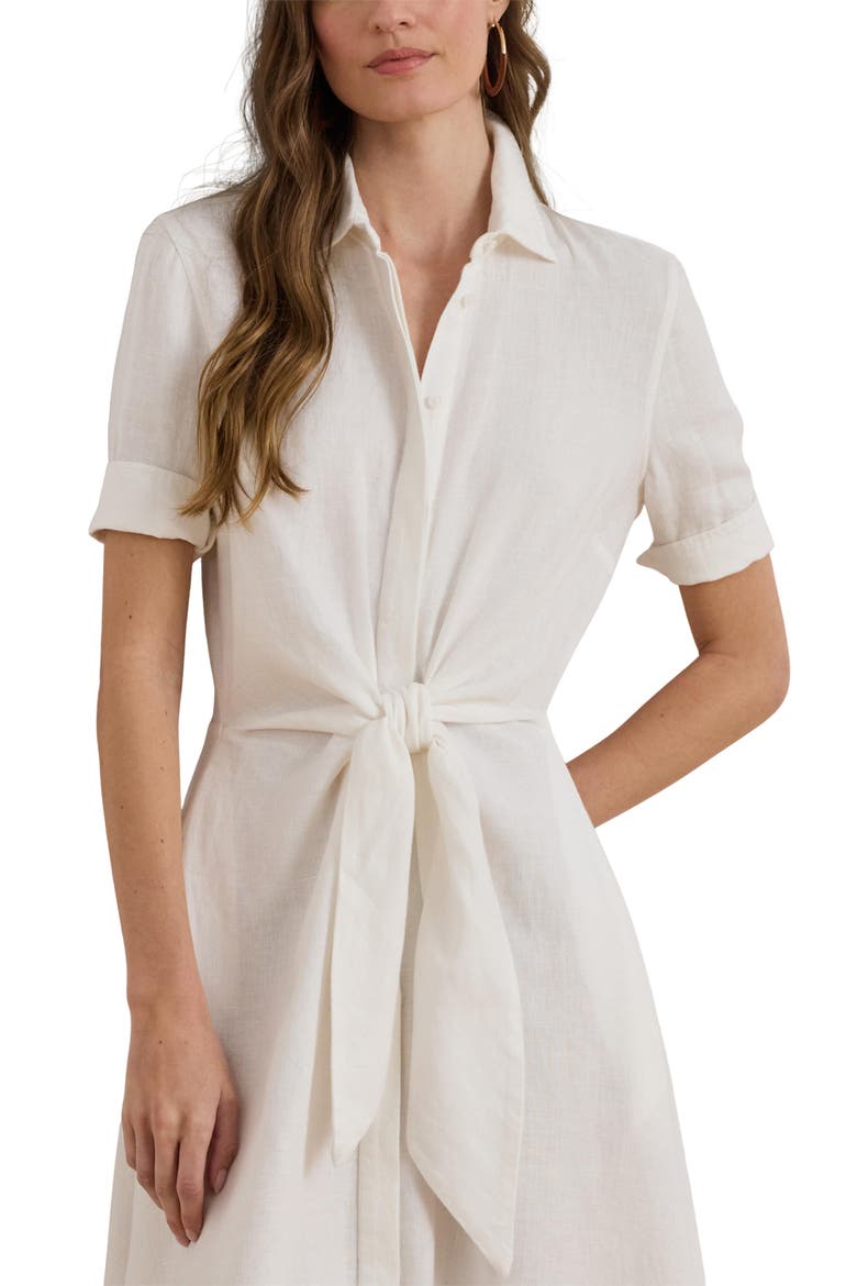 Wakana Linen Shirtdress, Alternate, color, WHITE